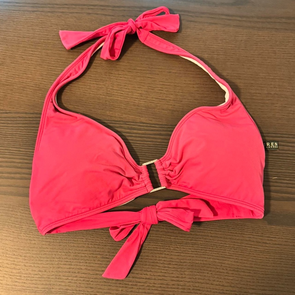 Ralph Lauren Vibrant Pink Swim Top size 14